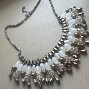 White Bead Statement Necklace - Women Jewelry
